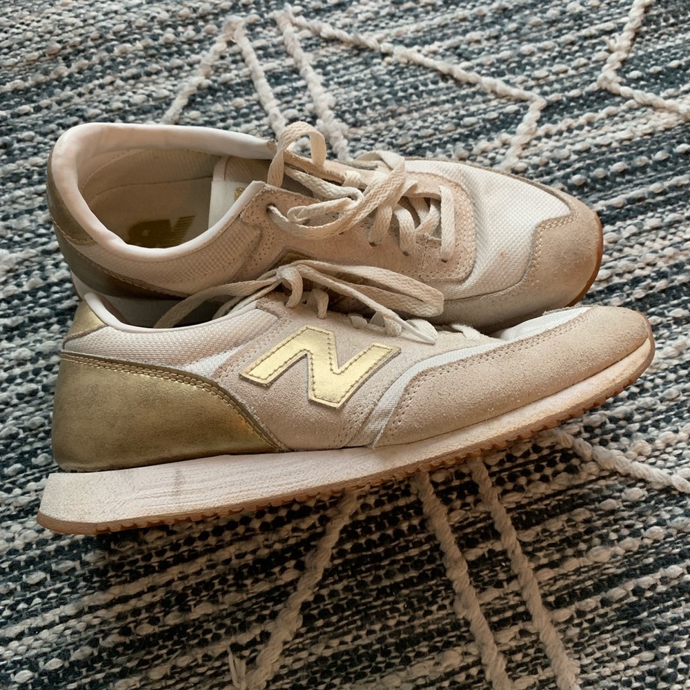 New Balance for J Crew gold sneakers